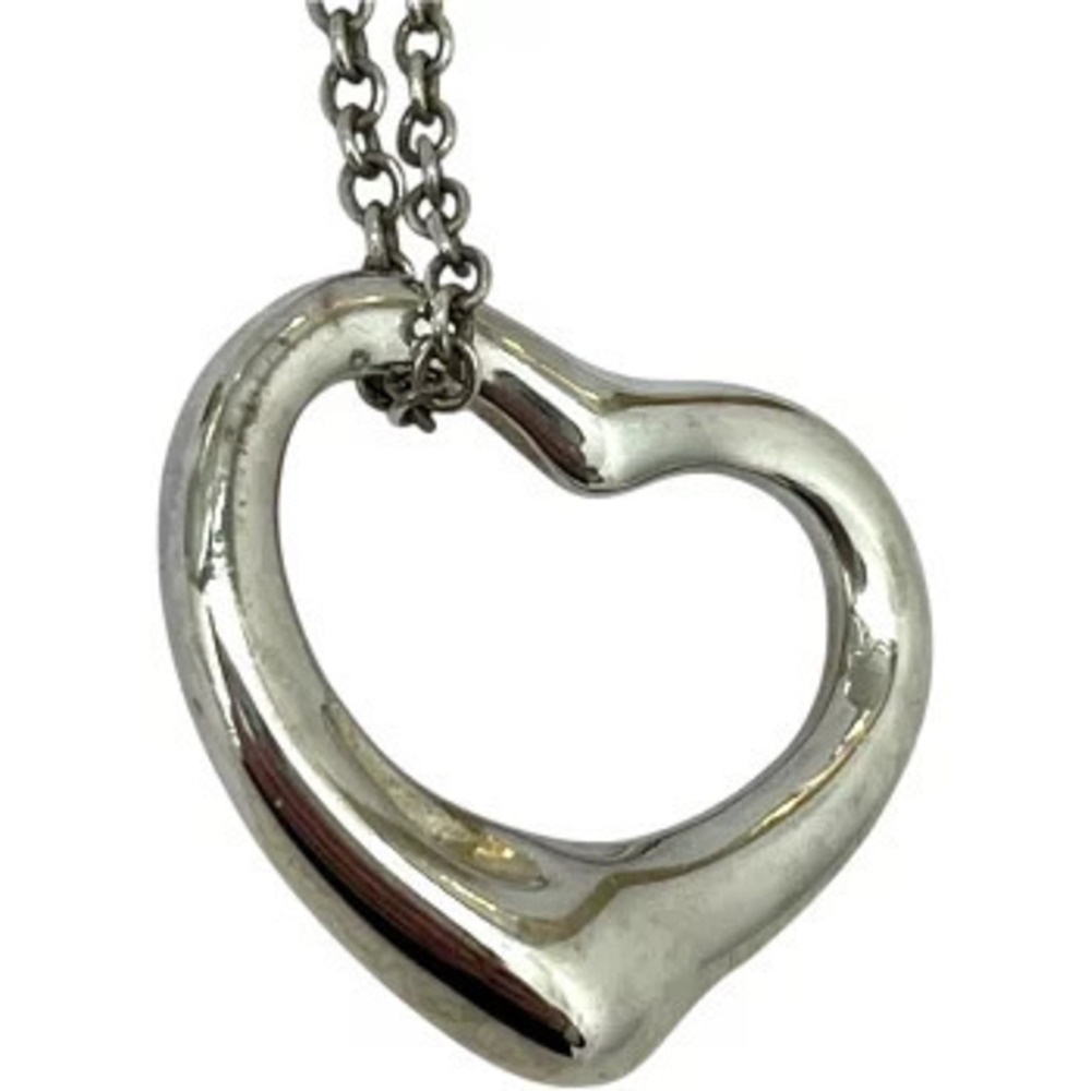 TIFFANY Co Open Heart Necklace Elsa Peretti Jewelry Accessory
